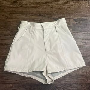 Leather short shorts beige size small